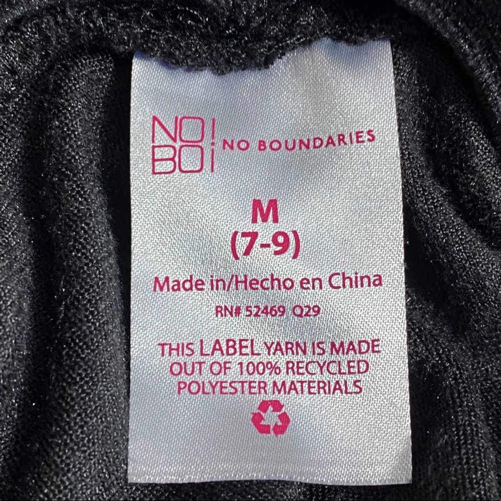 NO BOUNDARIES hooded velour rib trim “good vibes” sweatshirt top M jr. - Picture 6 of 7